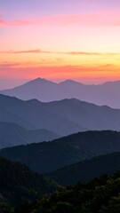 Fototapeta premium Mountain range sunrise soft focus