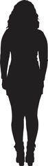 Vector, silhouette of back view of a woman standing