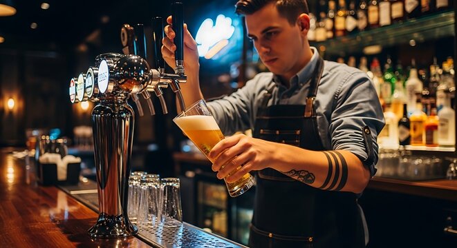 Bartender pouring beer. (3)