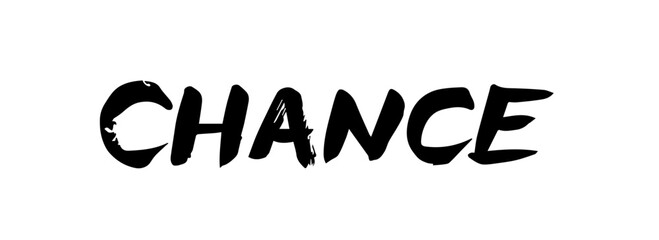 Brush lettering text "CHANCE" (handwritten calligraphy)