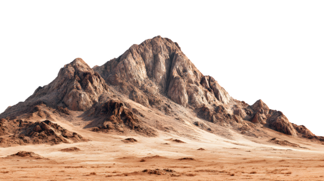 Desert Mountain Landscape, isolated on transparent background