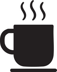 Hot cup (coffee mug) with steam lines