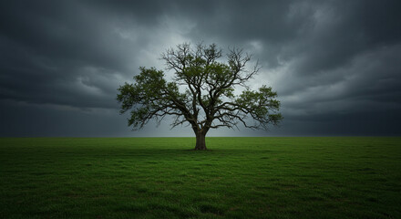 Fototapeta premium Lonely Tree in Open Field
