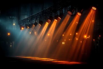 Fashion runway stage with glowing lights high resolution picture