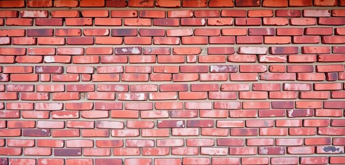 Obraz premium A stark, crimson brick wall texture, weathered and worn, aged, design