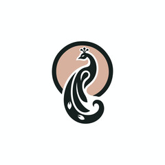 Obraz premium Elegant Peacock Logo