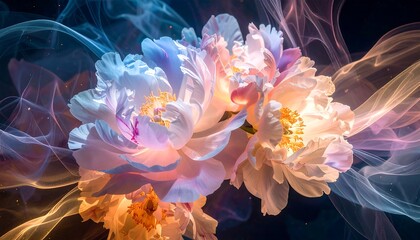 Floral Arrangement with Elegant Soft Light and Abstract Background