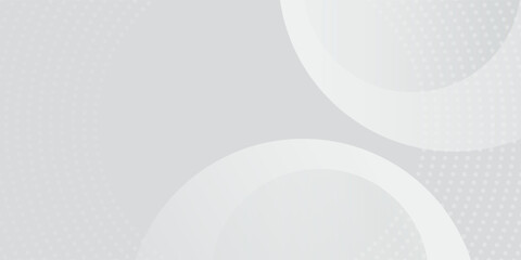 Abstract background with circles and halftone dots pattern. Grey and white backdrop
