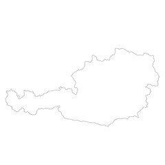 Austria blank map on a white background. Austria map in green color