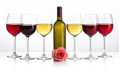 Wine tasting, various colors, rose