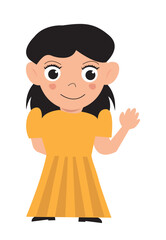 Illustration of Cartoon Girl wearing a Filipiniana Dress for Linggo ng Lahi Celebrations.