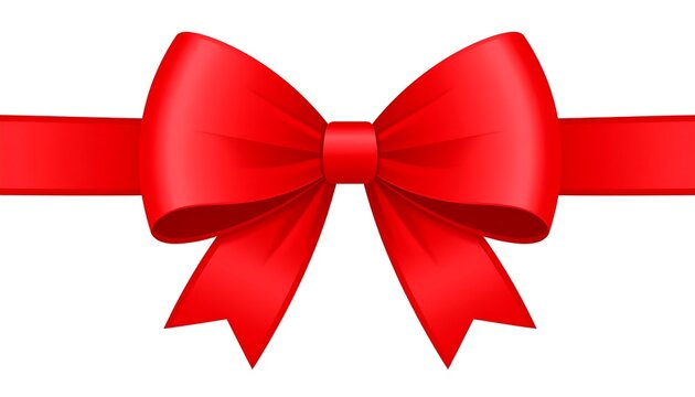 A large red bow tied on a horizontal red ribbon