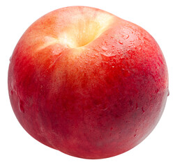 Pink Peach isolated on white background, Fresh Peach on White Background With clipping path, High resolution photography PNG File.