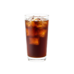 Iced Coffee in a Tall Glass with Ice Cubes