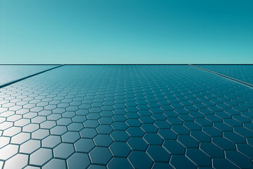 Naklejka premium Futuristic green energy composition with solar hexagons