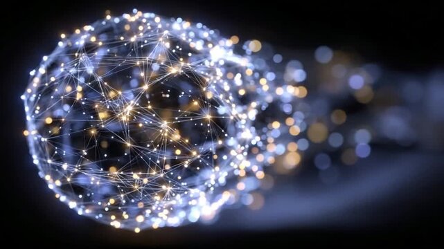 Global Network Connection Technology Concept Animation with Data Transfer Effect