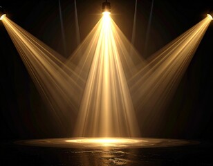 Cinematic spotlight with high-intensity light rays creating dramatic realistic beam illumination