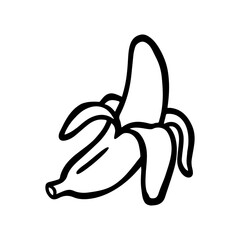 Banana doodle vector icon