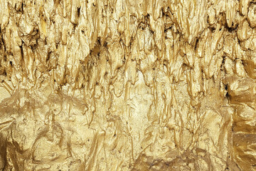 Golden Concrete Cave Wall Texture Background.