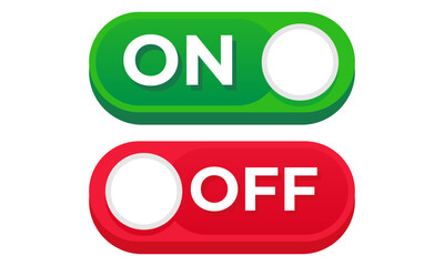 Green power on and red off circular buttons for UI controls