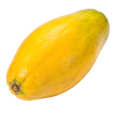 Ripe yellow papaya fruit isolated on a black background tropical