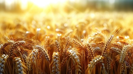 golden wheat field and sunny day  