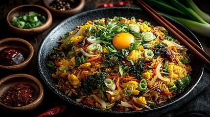 Authentic asian vegetable fried rice high resolution picture