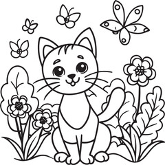 Fototapeta premium Magical Kitten in Garden