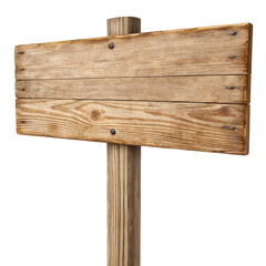 Weathered Wooden Signpost with Three Horizontal Plank Panels and Nails graphic design