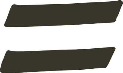 Hand-Drawn Brush Stroke Equals Sign Symbol