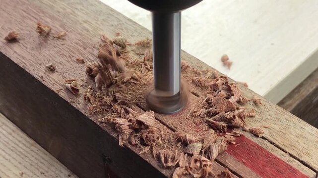 Cutting intricate shapes in woodworking using a drill bit