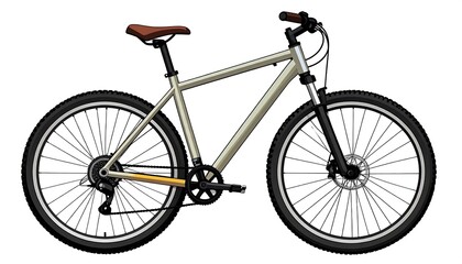 Obraz premium A light beige hybrid bicycle with black tires and components