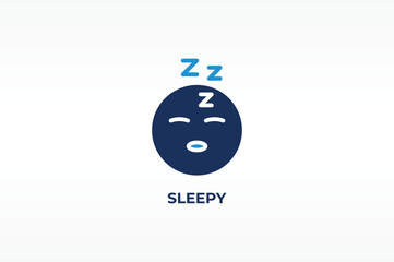 SLEEPY vector, icon or logo sign isolated symbol illustration
