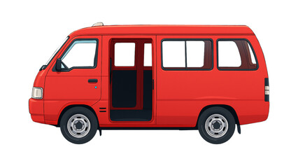 red van isolated on white