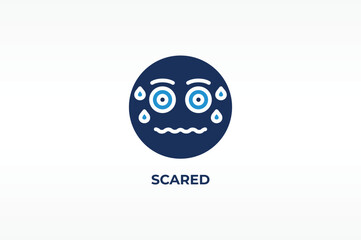 Obraz premium SCARED vector, icon or logo sign isolated symbol illustration
