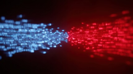 Algorithm symbols split by ideological filter, USA China conflict