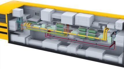Cross-section showing bus GPS system integration, School bus GPS tracking