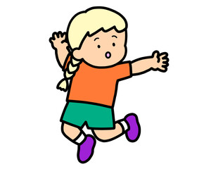 笑顔でジャンプする女の子