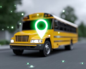 Digital signature panel confirming child drop off via GPS, School bus GPS tracking