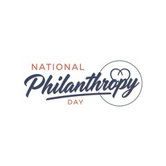 National philanthropy day text isolated on white background