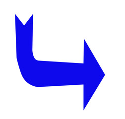 vector blue arrow icon on white background