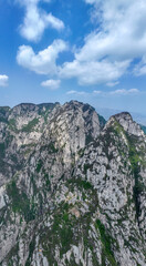 Aerial photography of Sanhuangzhai Scenic Area in Shaoshi Mountain, Dengfeng City, Zhengzhou City, Henan Province