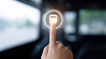 Touch interface showing claim-free driving rewards, School bus insurance