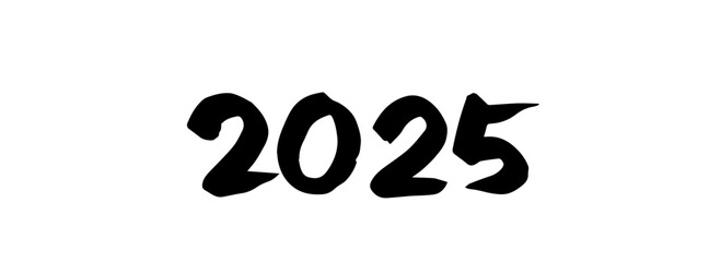 Brush lettering text "2025" (handwritten calligraphy)