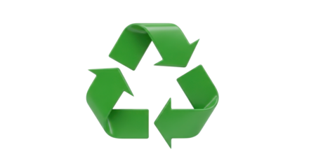 Green recycle symbol for environment and conservation isolated PNG with Transparent Background