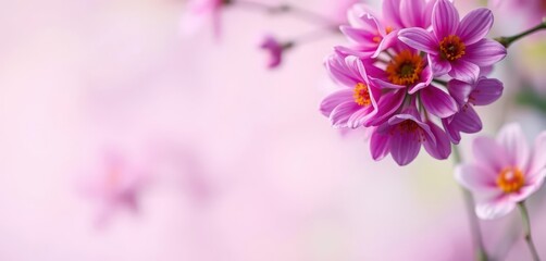 Fototapeta premium Abstract swirling purple floral design, soft focus, pastel spring background, pastel spring, flower background