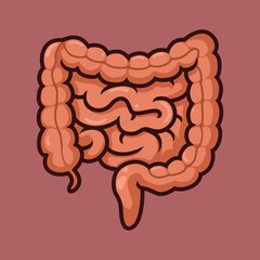 intestines cartoon illustration