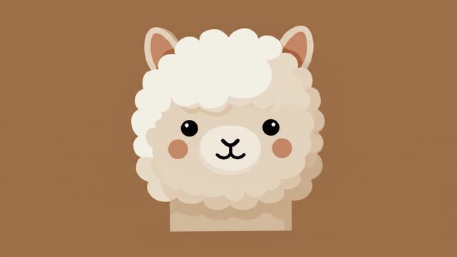 Cute llama head illustration