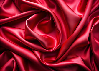 Obraz premium Red Silk Fabric Texture. Luxurious Satin Background