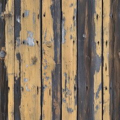 Tileable Seamless Rustic Wood Texture – Weathered Wooden Planks with Aged Peeling Paint for 3D Modeling, Game Assets, Architectural Visualization